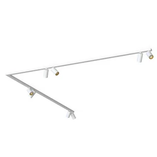 Nowodvorski Lampa punktowa listwa natynkowa narożna MONO VIII dł. 2x 200cm GU10 biały złoty 7697 - Lampy sufitowe - miniaturka - grafika 1