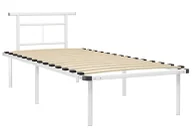 Inne meble do sypialni - Białe metalowe łóżko z zagłówkiem 100x200 cm F1-L02 - miniaturka - grafika 1