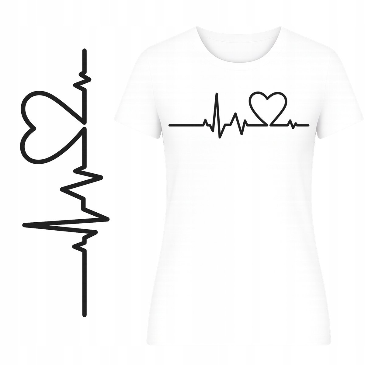 T-Shirt Damski Koszulka Super Nadruk Arytmia Serca Idealny Prezent Lato 3Xl
