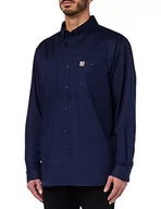 Koszule męskie - Carhartt Męska koszula robocza z długim rękawem Big & Tall Rugged Professional Series Relaxed Fit Canvas, granatowy, S - miniaturka - grafika 1