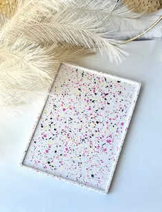 Taca na świece terrazzo No 2 pink - Tace i patery - miniaturka - grafika 1