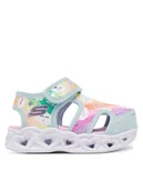 Buty dla dziewczynek - Skechers Sandały Heart Lights Sandals-Cutie Clouds 302977N/TQMT Turkusowy - miniaturka - grafika 1