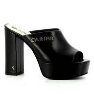 Klapki i japonki damskie - Czarne klapki na słupku CARINII - Carinii - miniaturka - grafika 1