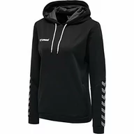 Bluzy damskie - hummel Hummel damska bluza z kapturem z poliestru, kolor czarny/biały, XS 204932-2114-XS - miniaturka - grafika 1