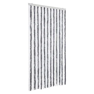 vidaXL Zasłona Fly szaro-biała 100x200 cm szenilowa - Zasłony - miniaturka - grafika 1