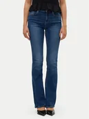 Spodnie damskie - Vero Moda Jeansy Flash 10310511 Granatowy Flared Fit - miniaturka - grafika 1