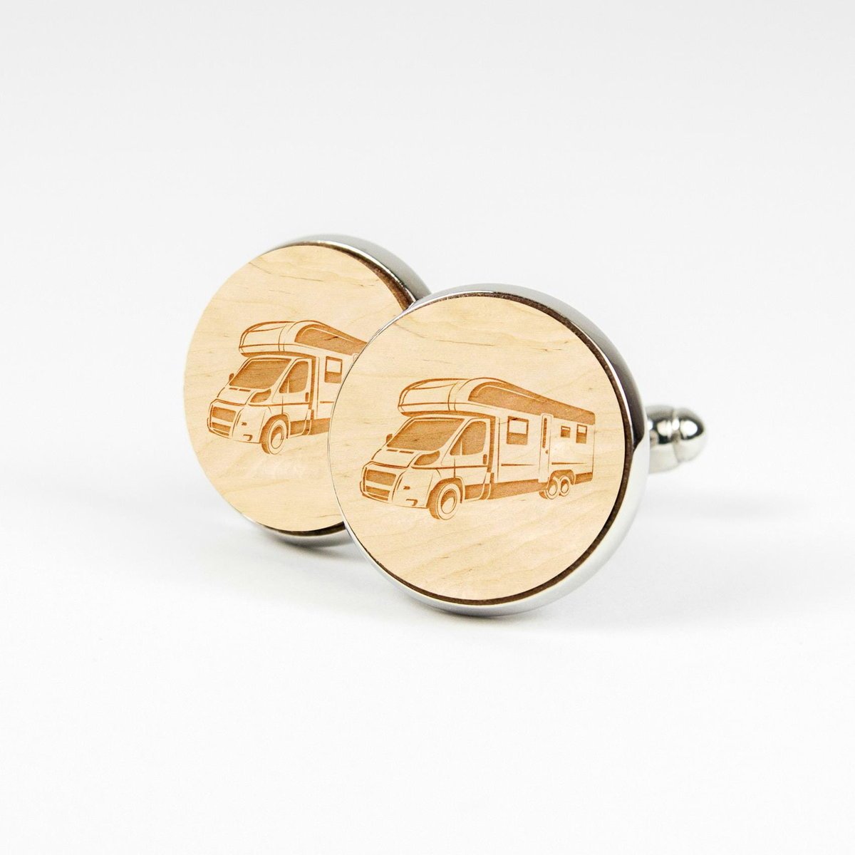 Spinki do mankietów drewniane - Kamper