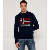 Swetry męskie - Napapijri Wełniany sweter D-Silvretta | Regular Fit - miniaturka - grafika 1