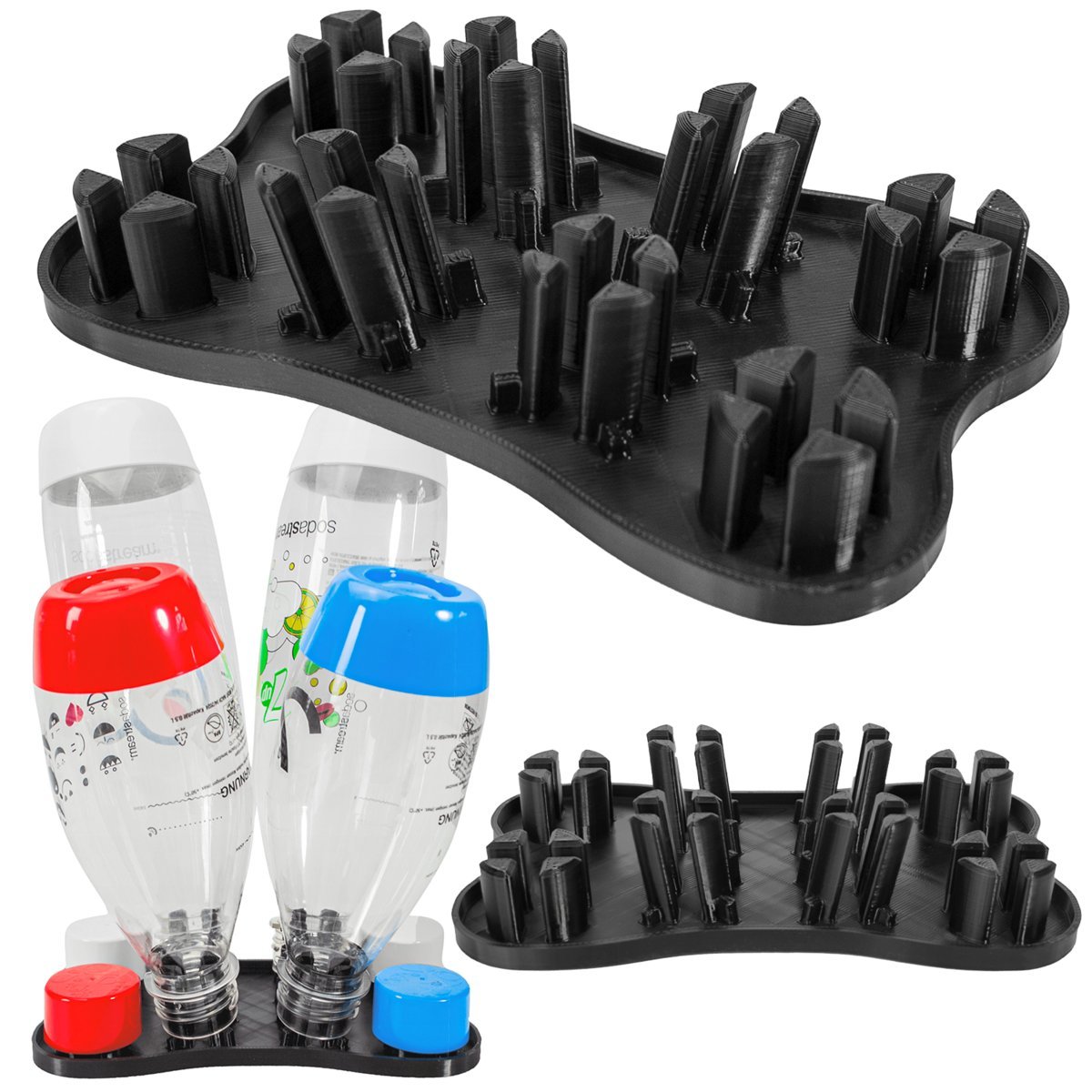 Ociekacz butelek SODASTREAM stojak, 1 szt. - czarny na 4 butelki suszarka do saturatora akcesoria kuchenne organizer