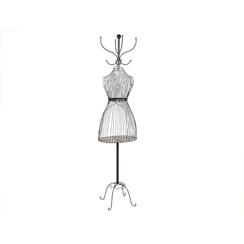 Romimex Stojak na ubrania czarny metalowy manekin 40 x 173 x 40 cm