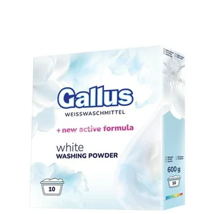 Gallus Weiss 600 g – proszek do prania białego, 10 prań, skuteczne usuwanie plam i świeżość - Środki do prania - miniaturka - grafika 1