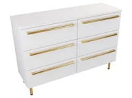 Szafki łazienkowe - Szafka Stojąca Z Blatem ATH 120 cm S Lewa - Biały Mat - Uchwyty Złote Polerowane - miniaturka - grafika 1