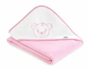 Szlafroki dla dzieci - UVIE Okrycie kąpielowe termofrota 100x100 różowy Miś - miniaturka - grafika 1