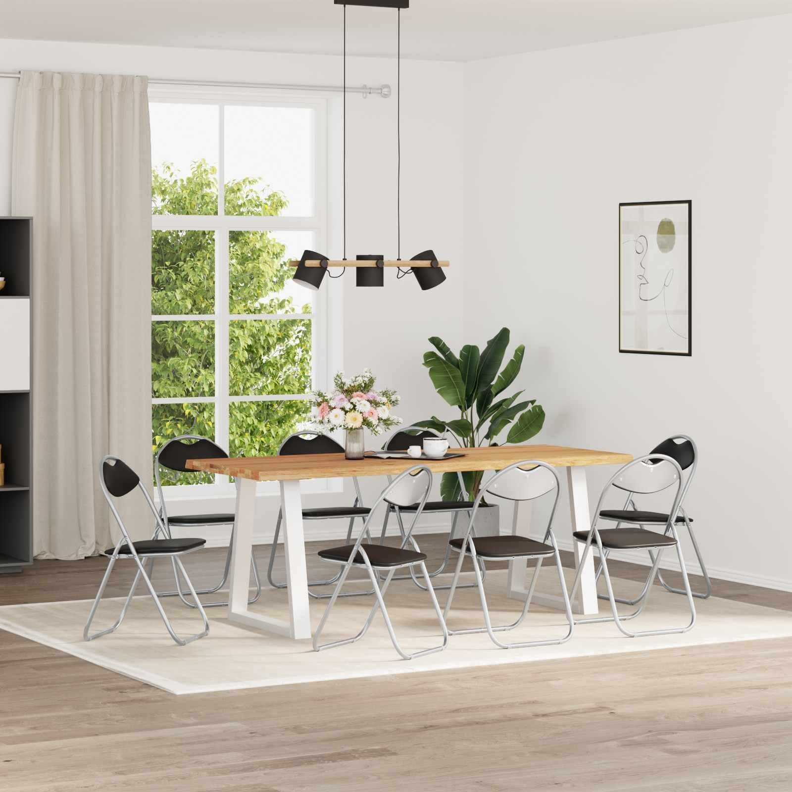 vidaXL vidaXL Krzesło składane 8 pcs Czarny i szary 48 x 43,5 x 81 cm