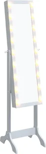 vidaXL Lustro stojące z LED białe 34x37x146 cm - Lustra - miniaturka - grafika 1