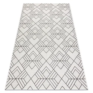 Dywan SZNURKOWY SIZAL FLAT 48731960 Kwadraty, romby, geometryczny krem / szary beżowy 140x200 cm - Dywany - miniaturka - grafika 1