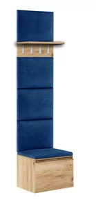 Zestaw mebli do przedpokoju Megan 1P4W dąb złoty/panele granatowe - Meble do przedpokoju - miniaturka - grafika 1