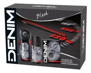 Denim ZESTAW WIATECZNY AFTER SHAVE LOTION 100ML+ DEZODORANT SPRAY 150ML+ ŻEL POD PRYSZNIC 250ML BLACK 8571023555 - Zestawy kosmetyków męskich - miniaturka - grafika 1