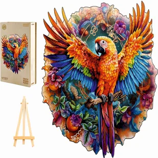 PUZZLE DREWNIANE PAPUGA DUŻE 300 ELEMENTÓW PAPUGA W DREWNIANYM PUDEŁKU - Puzzle - miniaturka - grafika 1