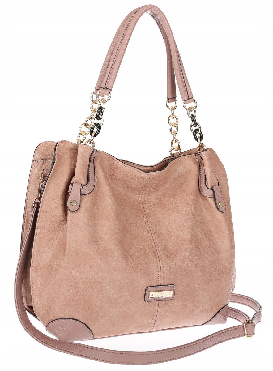 Torebka Damska Worek shopper włoska marka CHARRO pojemna CH7720 Różowa