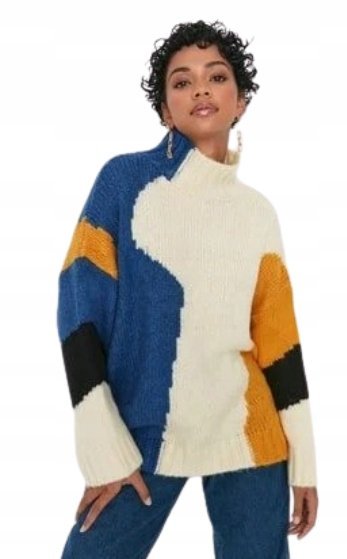 TRENDYOL SWETER DAMSKI W PASKI ZE STÓJKĄ I DŁUGIMI RĘKAWAMI 38 5BA