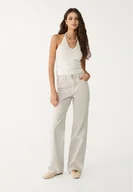 Spodnie damskie - Stradivarius D92 jeansy o prostym kroju typu wide leg Szary 34 - miniaturka - grafika 1