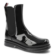 Botki damskie - Czarne Botki Tommy Hilfiger Modne Buty Damskie - miniaturka - grafika 1