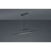 Lampy sufitowe - Trio Leuchten Lampa wisząca czarna z diodą LED i ściemniaczem dotykowym 3-punktowa - Sofie - miniaturka - grafika 1