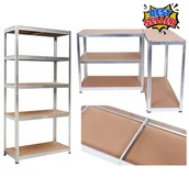 Szafy i regały magazynowe - Regał Magazynowy Metalowy Do Garażu Piwnicy Spiżarni Biura Ocynk Mdf 180x90 - miniaturka - grafika 1