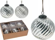Bombki - Bombka na choinkę świąteczna srebrna szklana 10 cm 1szt - miniaturka - grafika 1
