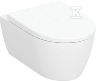 Miski WC - Zestaw WC iCon - wisząca miska lejowa, B35.5cm, H37.5cm, T53cm, ukryte mocowania, Rimfree, deska sedesowa wolnoopadająca, mocowanie od góry, wypinane - miniaturka - grafika 1