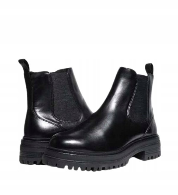 Marco Tozzi Damskie Botki Czarne na Zamek Skórzane 37 Jrb