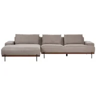Sofy i kanapy - BELIANI Narożnik prawy jasnobrązowa tapicerowany metalowe nóżki sofa 3-osobowa w stylu minimalistycznym - miniaturka - grafika 1