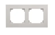 Klawisze i ramki - Kontakt Simon Ramka podwójna LINE Simon 55 - aluminium mat - miniaturka - grafika 1