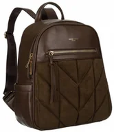 Plecaki - Plecak zamszowy David Jones brązowy [DH] 6856-2 - miniaturka - grafika 1