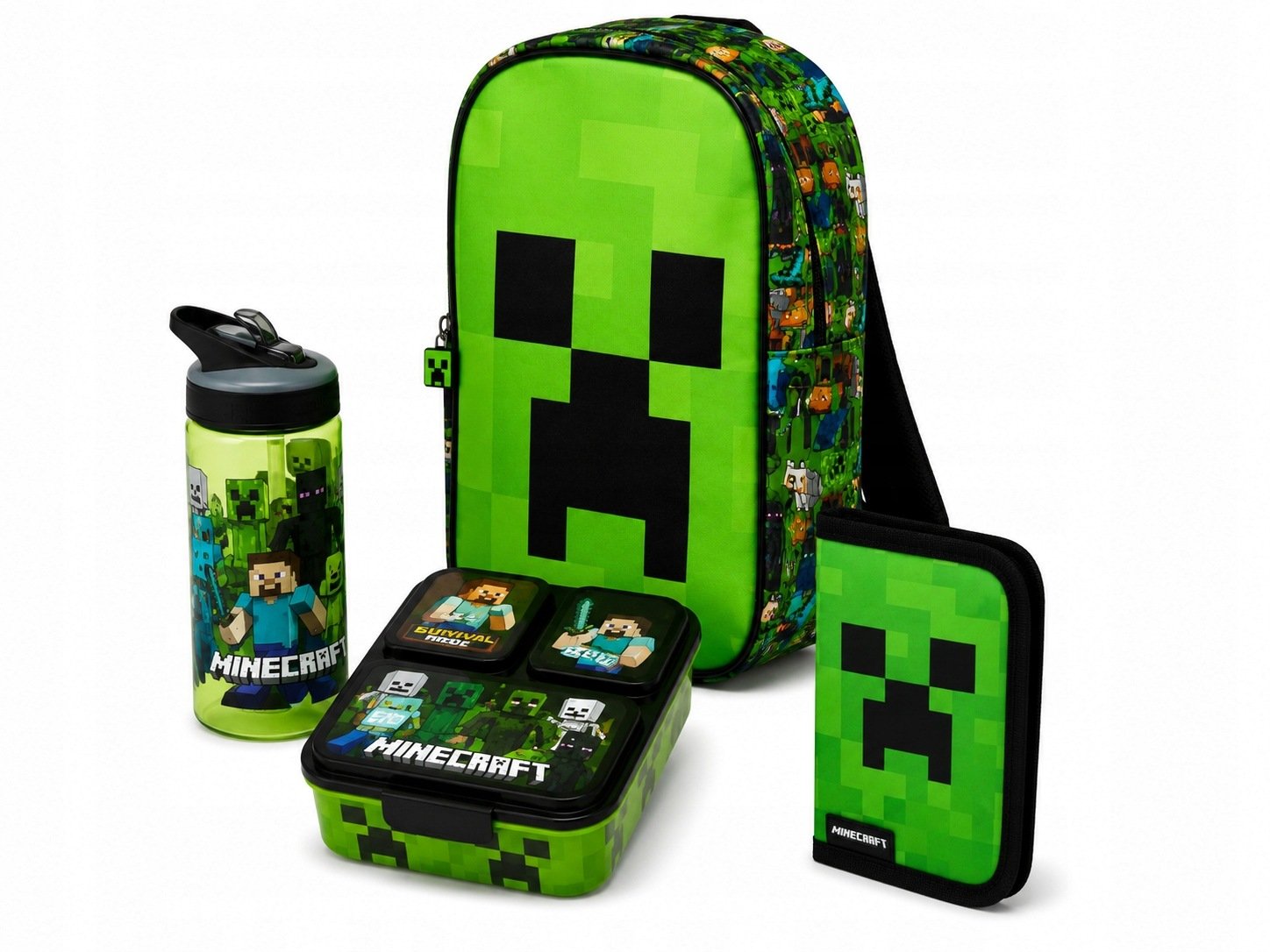 Zestaw na wycieczkę Plecak Minecraft 30cm śniadaniówka bidon 620 ml portfel