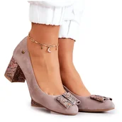 Czółenka - Czółenka Damskie Maciejka Zamszowe Beżowe 3356A-10/00-1 beżowy - miniaturka - grafika 1