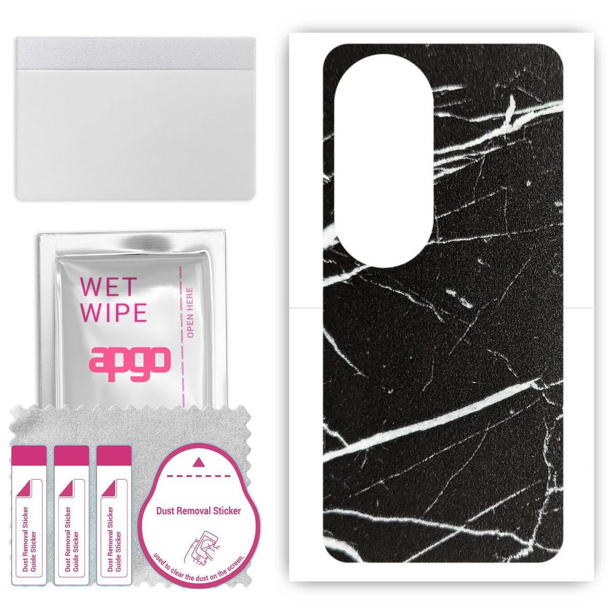 Folia naklejka skórka strukturalna na TYŁ do Oppo Reno 10 Pro - Marmur Ciemny - apgo SKINS