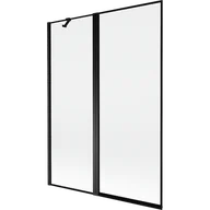 Parawany nawannowe - Mexen Mist parawan nawannowy 2-skrzydłowy lewy 130 x 150 cm, czarna ramka, czarny - 8A9-130-011-70-70-L - miniaturka - grafika 1