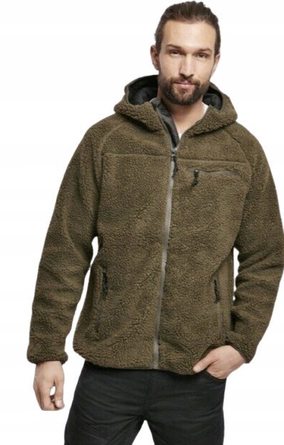 BRANDIT PLUSZOWA KURTKA MĘSKA KHAKI Z ZAMKAMI 3XL 1J9A