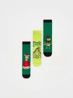 Skarpetki dla dzieci - Reserved - Świąteczne skarpetki Grinch 3 pack - ciemnozielony - miniaturka - grafika 1