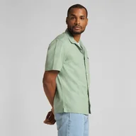 Koszule męskie - MĘSKA KOSZULA MATERIAŁOWA LEE SS RESORT SHIRT GRANITE GREEN L67PKWQN 112116916 - Lee - miniaturka - grafika 1