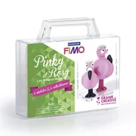 Masy plastyczne - Pudełko FIMO Moja pierwsza figurka - różowe flamingi Pinky i Rosy - miniaturka - grafika 1