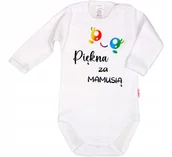 Body dla niemowląt - BODY NAPIS nadruk PIĘKNA ZA MAMUSIĄ r 68 KLEKLE - miniaturka - grafika 1