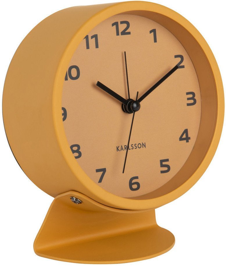 Budzik Karlsson KA6082YE żółty na podstawce 14 cm .