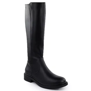 Skórzane kozaki damskie ocieplane czarne Sergio Leone 25600 - Kozaki damskie - miniaturka - grafika 1