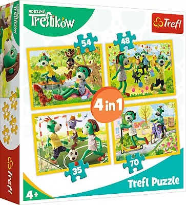 Trefl Puzzle 4w1 Wspólne zabawy Treflików 34337