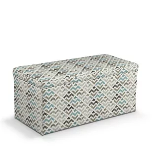 Dekoria.pl Dekoria.pl Skrzynia tapicerowana wzór geometryczny w odcieniach pastelowego błękitu i beżu na jasnym tle 120 × 40 × 40 cm Modern 526-141-93 - Pufy i podnóżki - miniaturka - grafika 1
