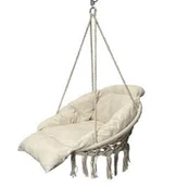 Place zabaw - Huśtawka ogrodowa bocianie gniazdo z poduszką XXL ecru 120kg - miniaturka - grafika 1