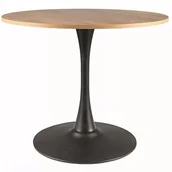 Stoły - Stół Amadeo II fi90 cm Dąb Naturalny/Czarny Nowoczesny Wytrzymały Solidny - miniaturka - grafika 1